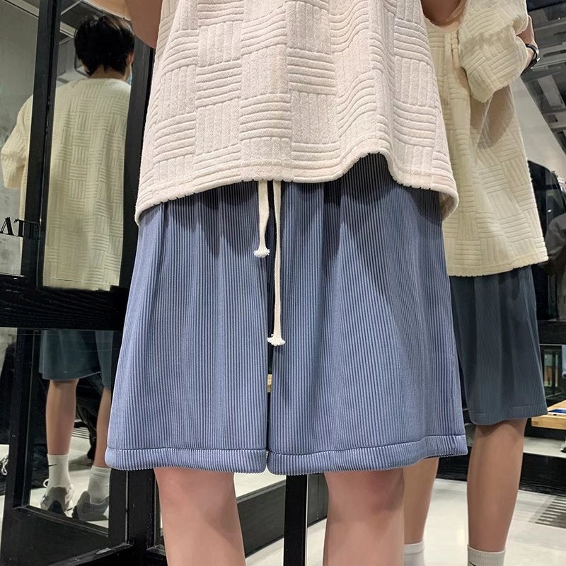 Male Thin Loose Drooping Casual Ice Silk Shorts