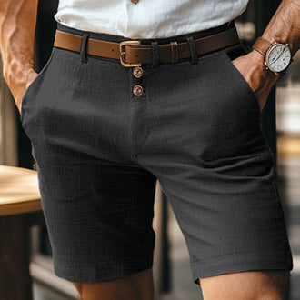Men's Linen Summer Solid Color Buttons Casual Daily