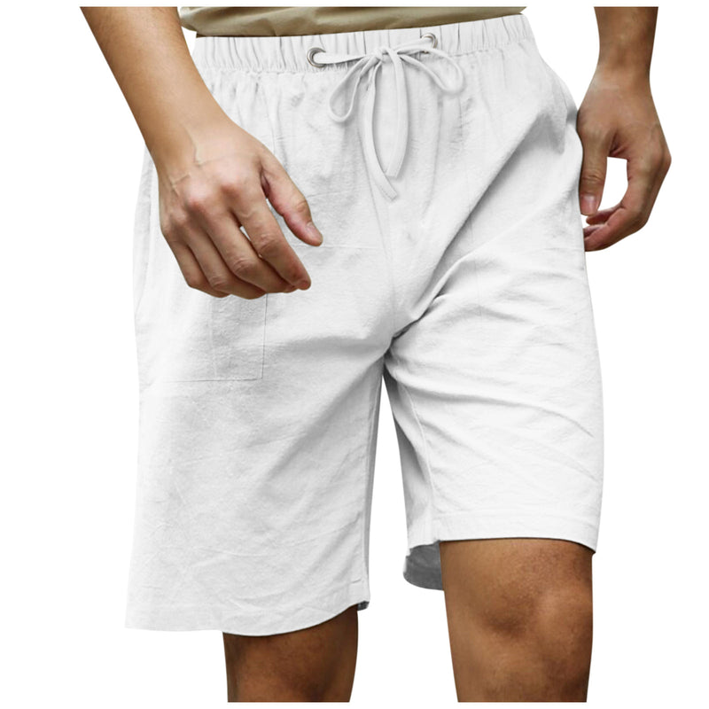 Men's Cotton And Linen Beach Casual Shorts
