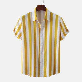 Men's 3D Printed Short Sleeve Turn Loose Shirt