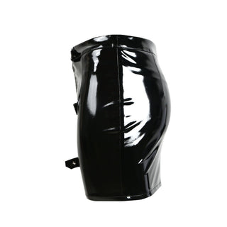 Female PU Leather Tight Fitting Hip Hugging Short Skirt